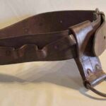 Cinturón de cuero para llevar herramientas. Ferrocarril Trasandino / Leather belt for carrying tools. Trasandino Railway