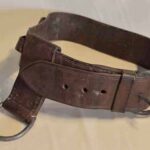 Cinturón de cuero para llevar herramientas. Ferrocarril Trasandino / Leather belt for carrying tools. Trasandino Railway
