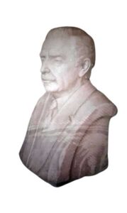 12 Presidente Raúl Alfonsín, busto, fotografía Equipo MUVI, casa-taller flia Leytes