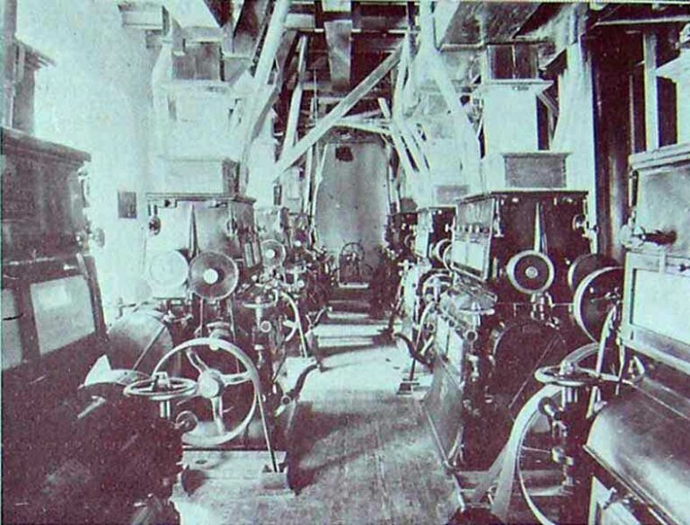 Molino de Castaños y Marini: sección de cilindros. Fuente: Álbum Argentino, 1909.